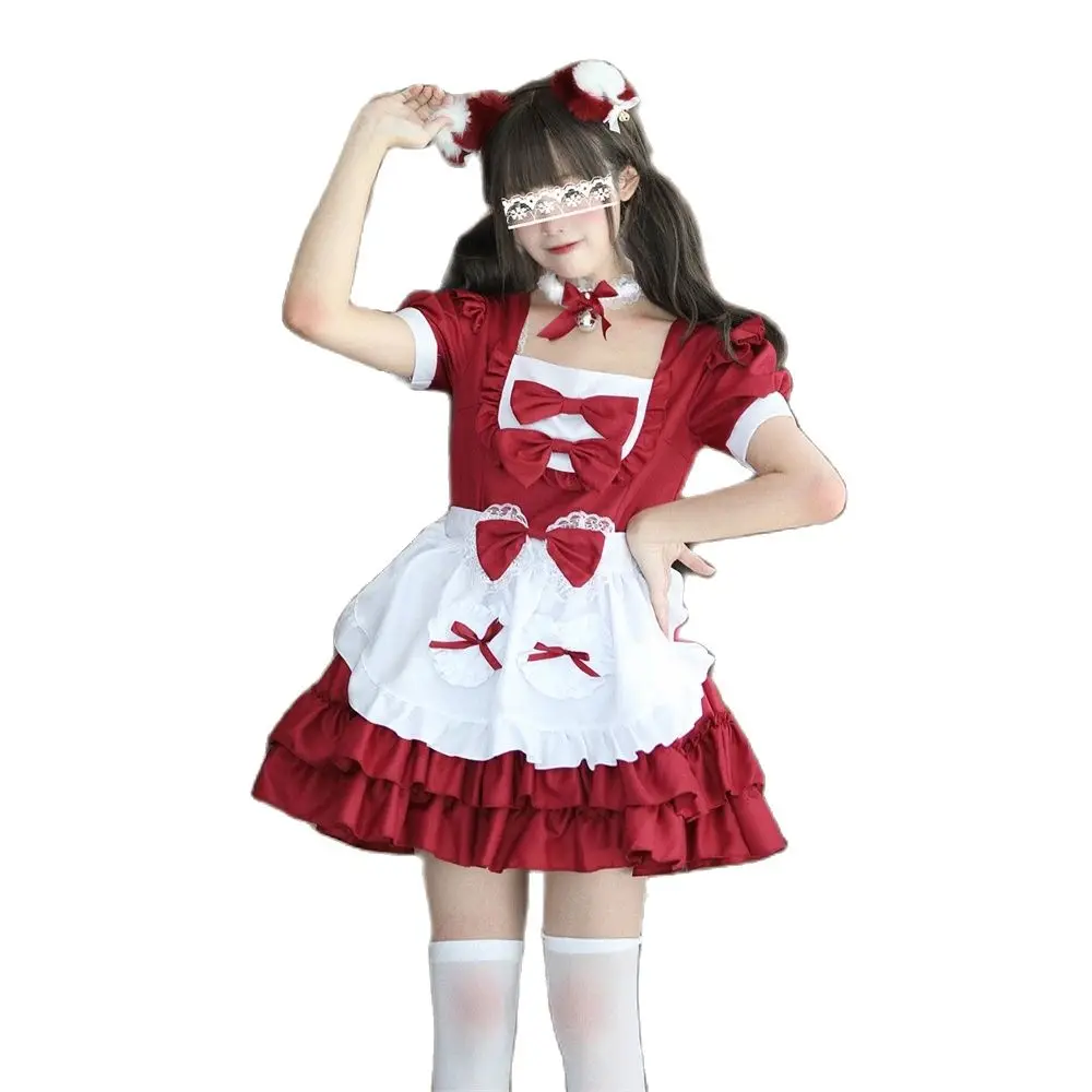 

Kawaii Sweet Cosplay Maid Outfits Japanese Cute Girl Lolita Dress Uniform Set Women's Halloween Party Anime Role Play Costume