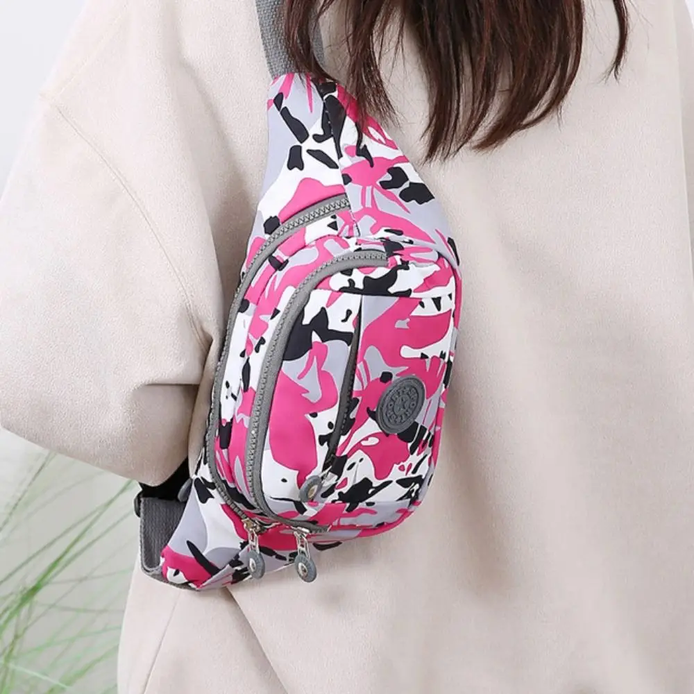 Mode Blumenmuster Hüft tasche wasserdichte Multi-Pocket Brusttasche Nylon große Kapazität Gürtel tasche – Detail 11