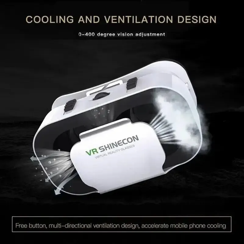 VR Glasses 3D VR G05A Glasses Headset Headmounted Virtual Reality Adjustable for 4.76inches Android And IOS Smart Phones