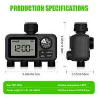Eshico HCT-M09 4-Outlet Water Timer 2025th Newest 4 Zone Garden Tools Automatic Irrigation System Smart Sprinkler Super Timeing 2