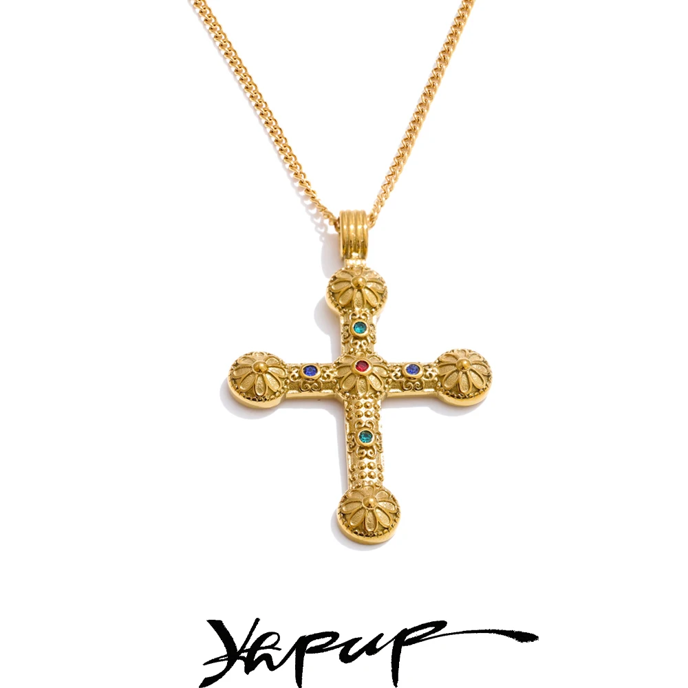 Yhpup Vintage Necklace 18K Golden Plated