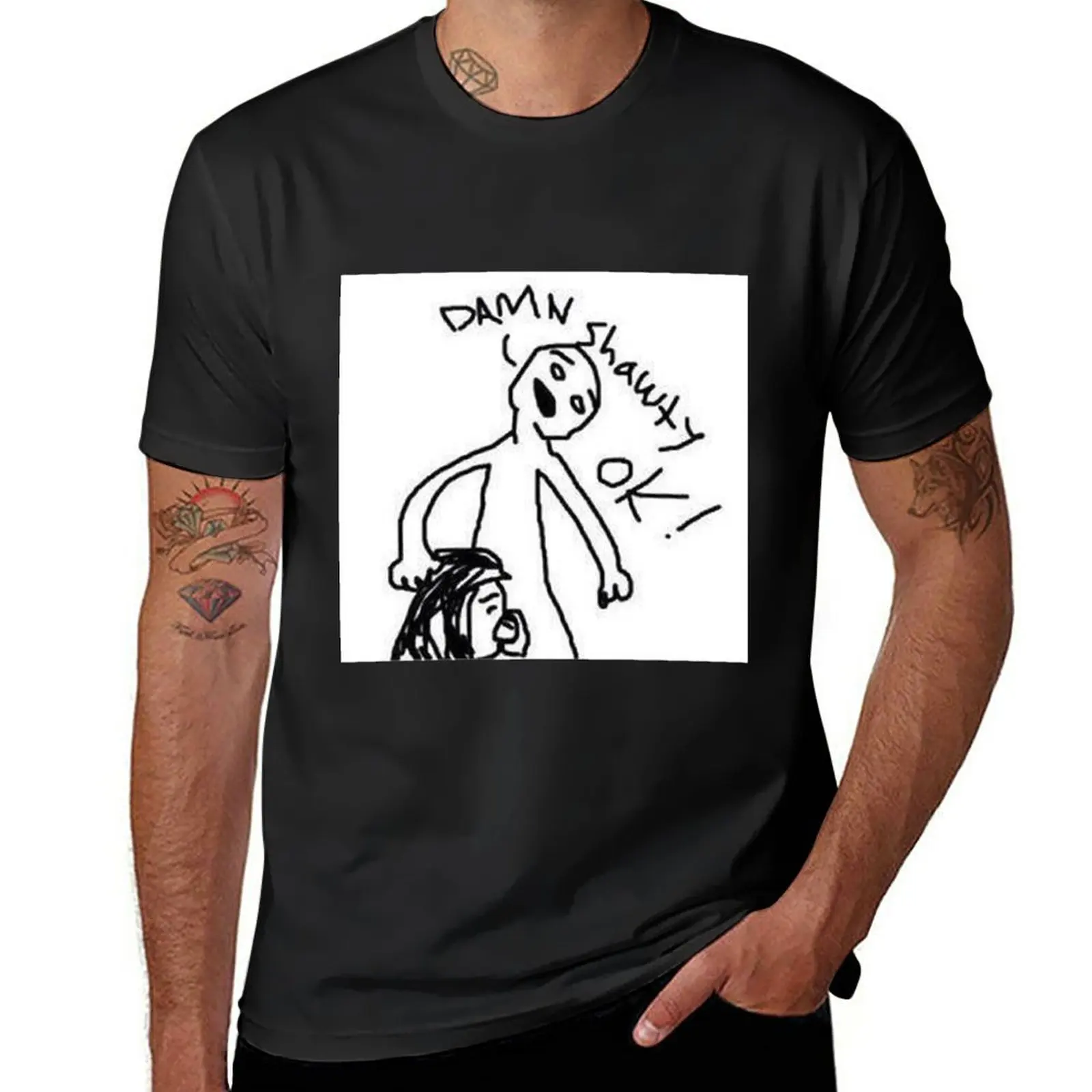 

damn shawty ok T-Shirt hippie clothes quick-drying kawaii clothes boys animal print oversized t shirts for men