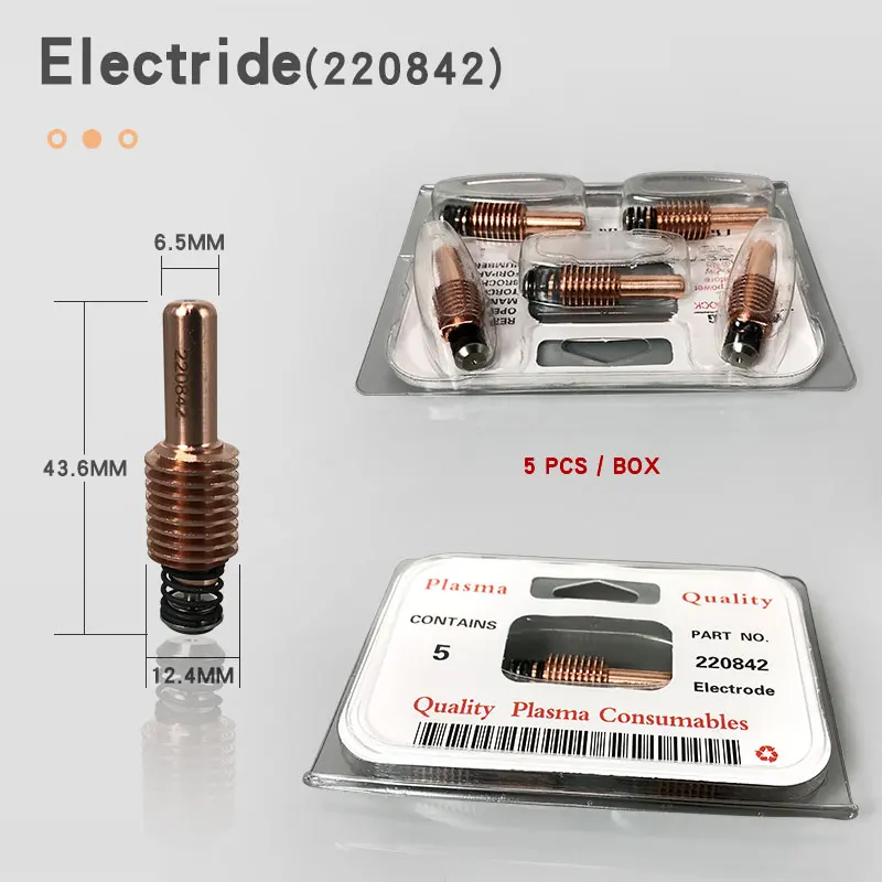 65A/85A/105A Düse für Plasmaschneid-Verbrauchsmaterialien 220990 Elektrode 220842 Schildkappe 220993 Haltekappe 220854 Wirbelring 220994 – Detail 2