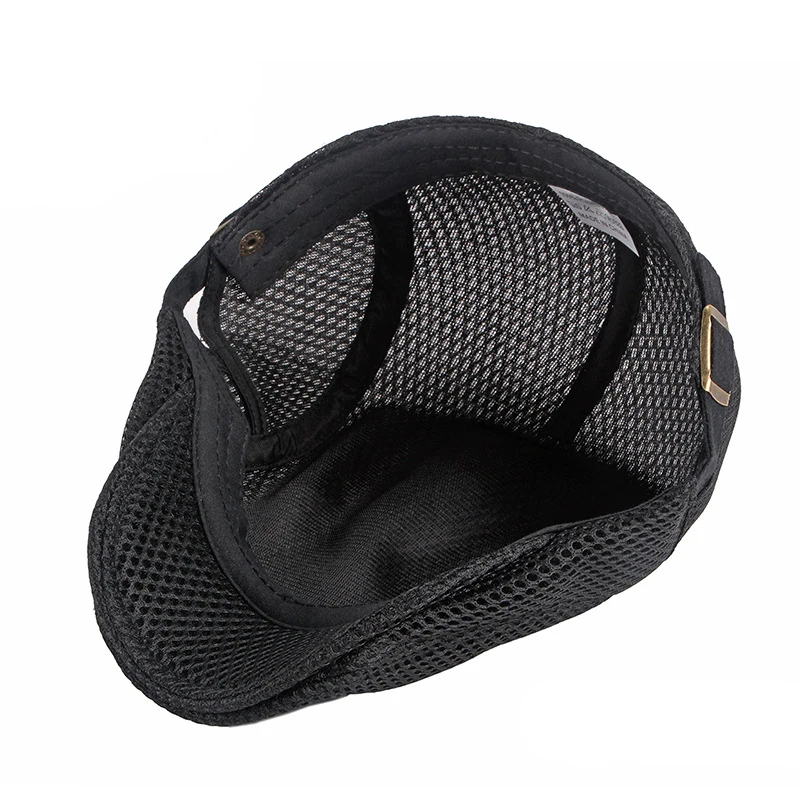 Men Cabbie Flat Cap Breathable Mesh Summer Spring Hat Adjustable Newsboy Beret Ivy Cap Ideal Choice for Gifts