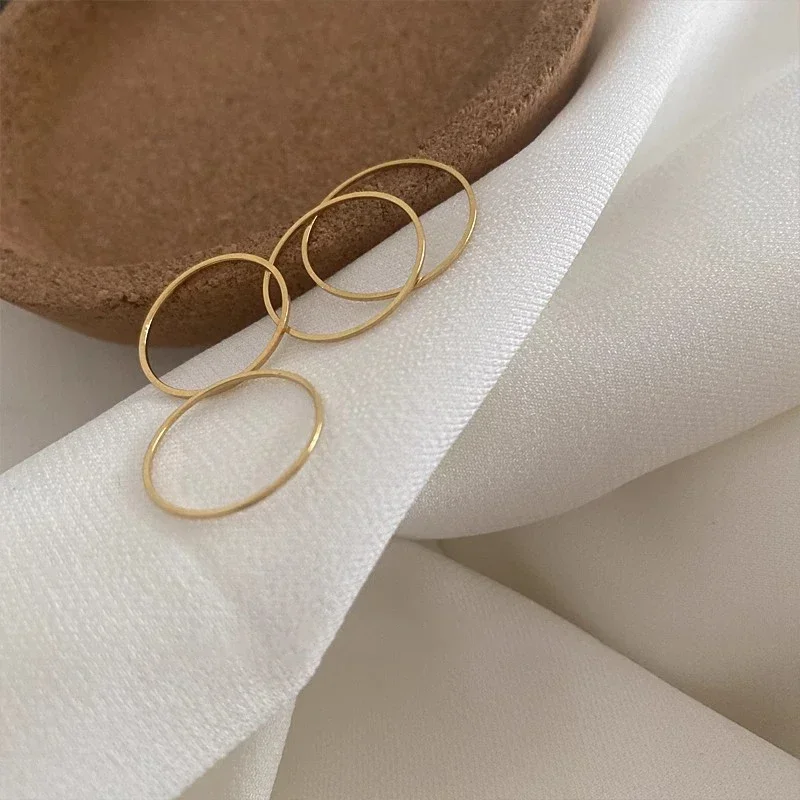 1/3pcs Minimalist Stackable Extremely Thin Stainless Steel Rings for Women Fashion Gold Color Daily Simple Dainty Jewelry Gift 6