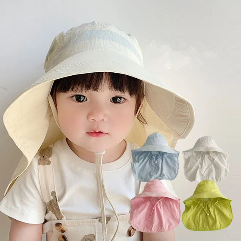 

Summer Quick Dry Sun Visor Hat Children's Sunshade Cap Large Brim Hats Baby Fisherman Hat