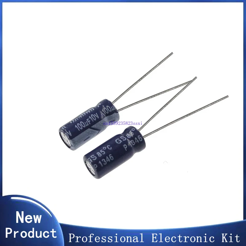 

50pcs 100uF 10V 4*7mm Aluminum Electrolytic Capacitor Radial 10v100uf High frequency and low resistance