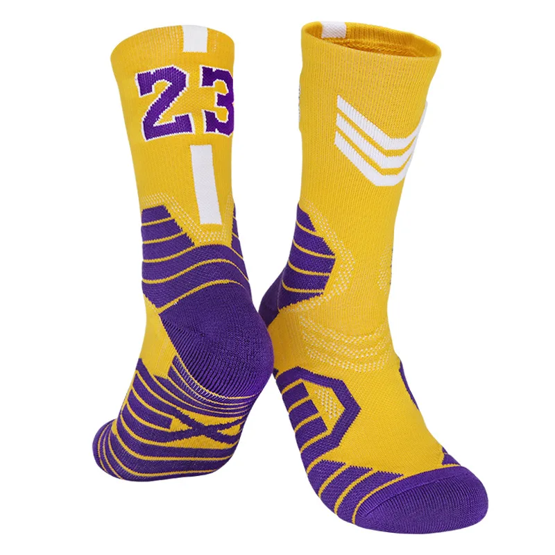 

Knee High Thickened Towel Socks Men's Basketball Number Sports Socks Bottoms Cycling Running Soccer Football calcetines Socks