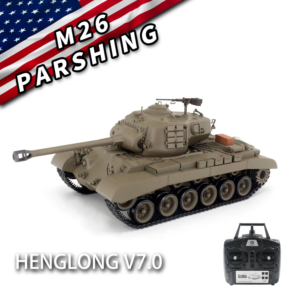 Henglong 3838ラジオcontolタンク1/16米国M26パーシングrc重戦車rtr