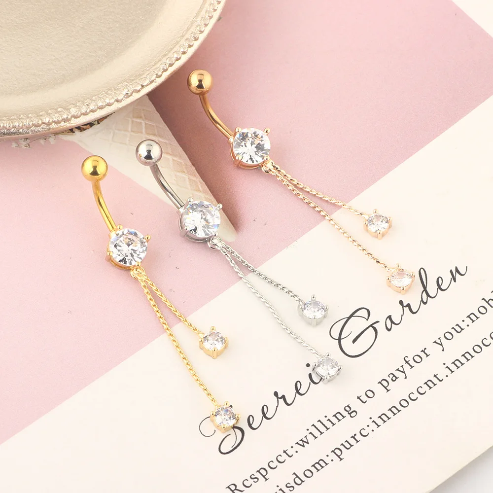 

Women Belly Piercing Ring Trend Stainless Steel Long Dangling Sexy Accessories Punk Party Woman Body Jewelry Navel Piercings