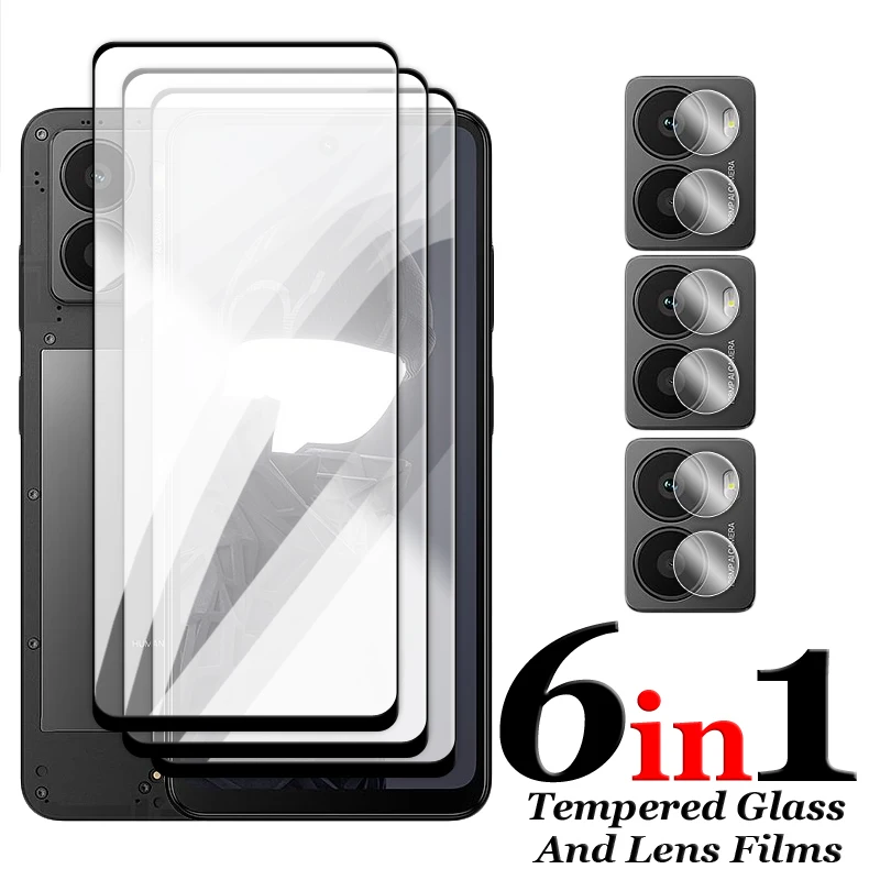 6-in-1 5G Tempered Glass Screen Protector and Lens Film with 2.5D Full Cover Glue