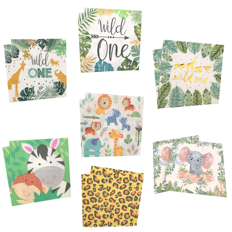 Supplies Jungle Birthday Party Napkins 1st Birthday Wild One