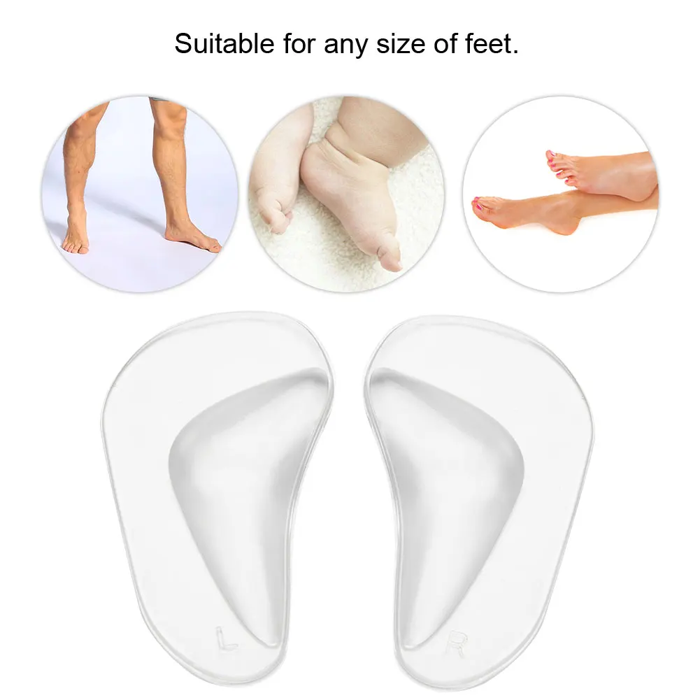 

2 Pairs Orthotic Silicone Feet Foot Arch Support Cushion Shoe Insoles Pads