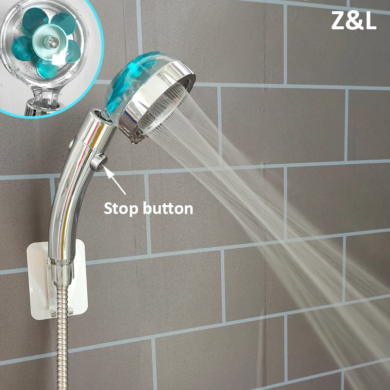 Rainfall Turbo Propeller Shower Head 360 Degrees Rotating With Fan