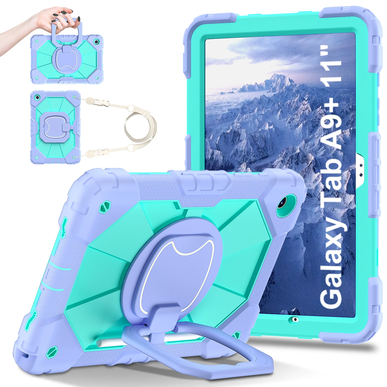 Custodia Per Armatura Per Samsung Galaxy Tab A9 Sm-X110 Sm-X115 Sm-X117 8.7 Pollici A9 Plus Sm-X210 Sm-X216B Sm-X218U Copertura Per Supporto Da 11 Pol
