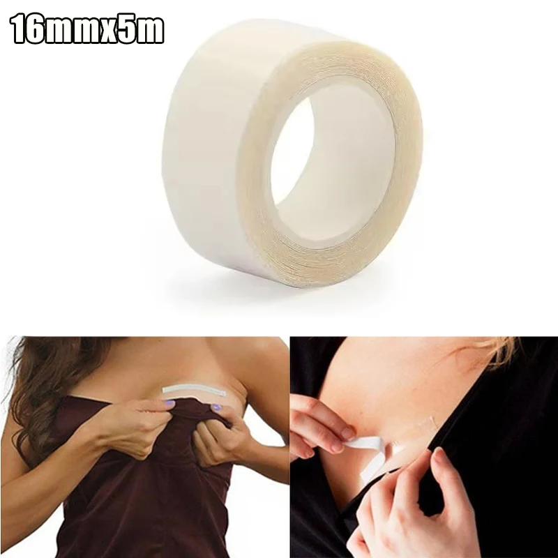20PCS Clear Lingerie Tape Waterproof Dress Cloth Tape Double-sided Secret Body Self Adhesive Breast Bra Strip SafeTransparent