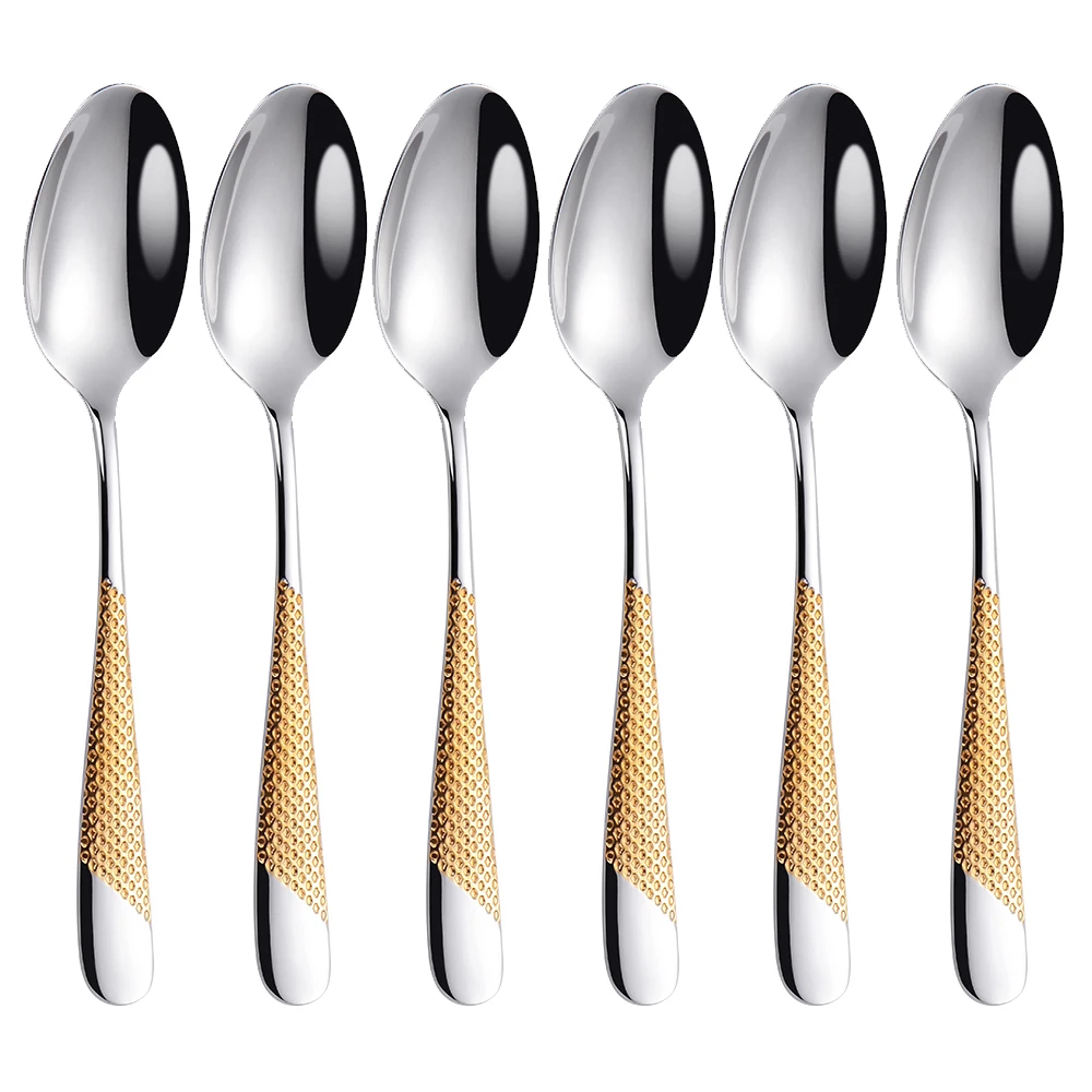 6 gold spoons