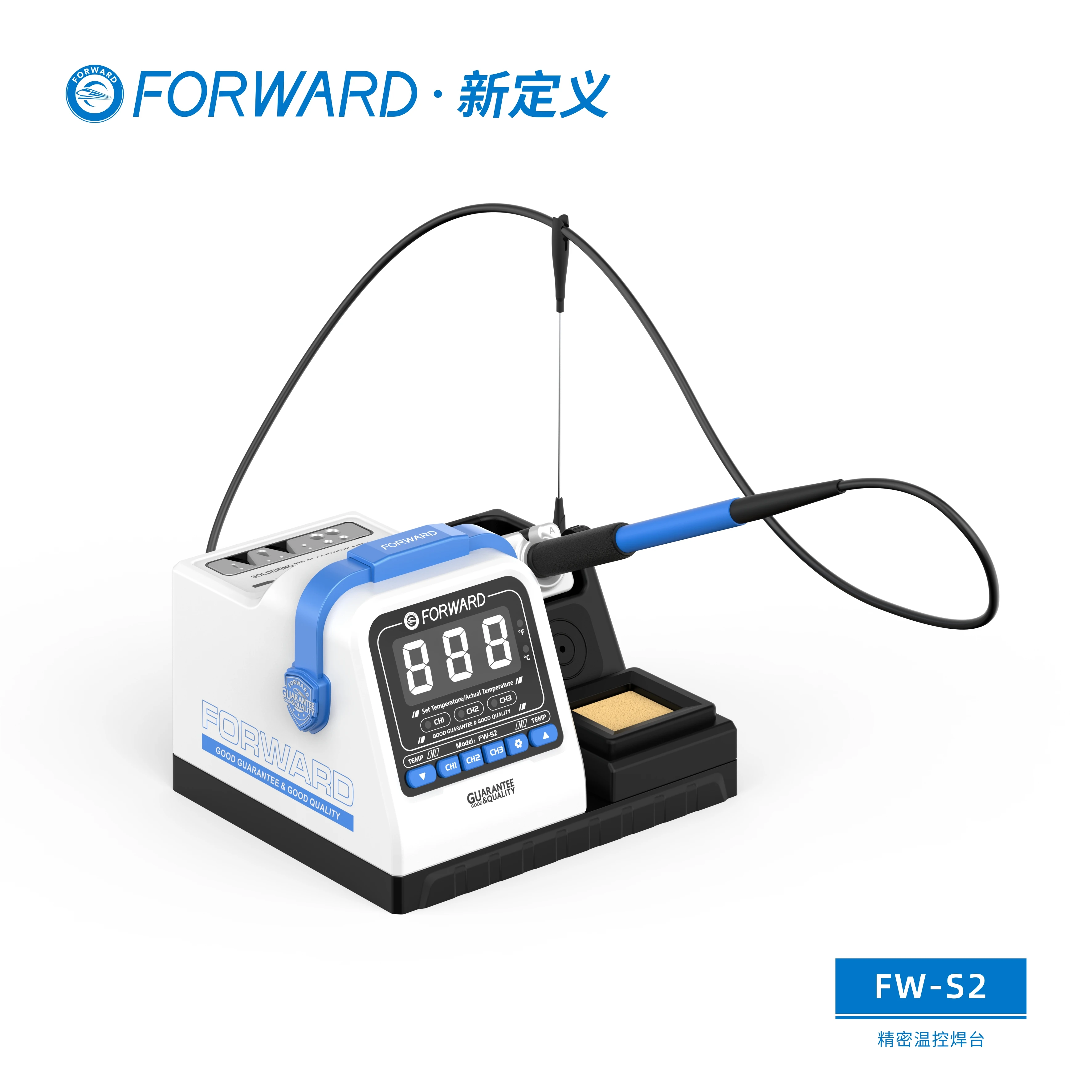 FORWARD FW-S2 납땜 스테이션 정밀 온도 조절 호환 가능 납땜 인두 팁 210/245 핸들 (휴대폰 수리 도구용)