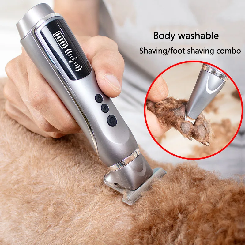 Electric Pet Hair Trimmer Dog Cat Feet Trimmer Waterproof Rechargeable Pet Grooming Tools