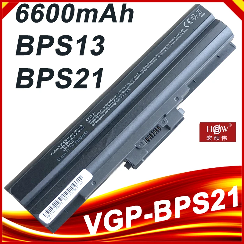 

11.1V 7800mAh VGP-BPS13 VGP-BPS21 VGP-BPS21A Battery For Sony VGP-BPS21A BPS21B BPL21 VGP-BPS13/B BPS13/B VGN-CS27 SVE11