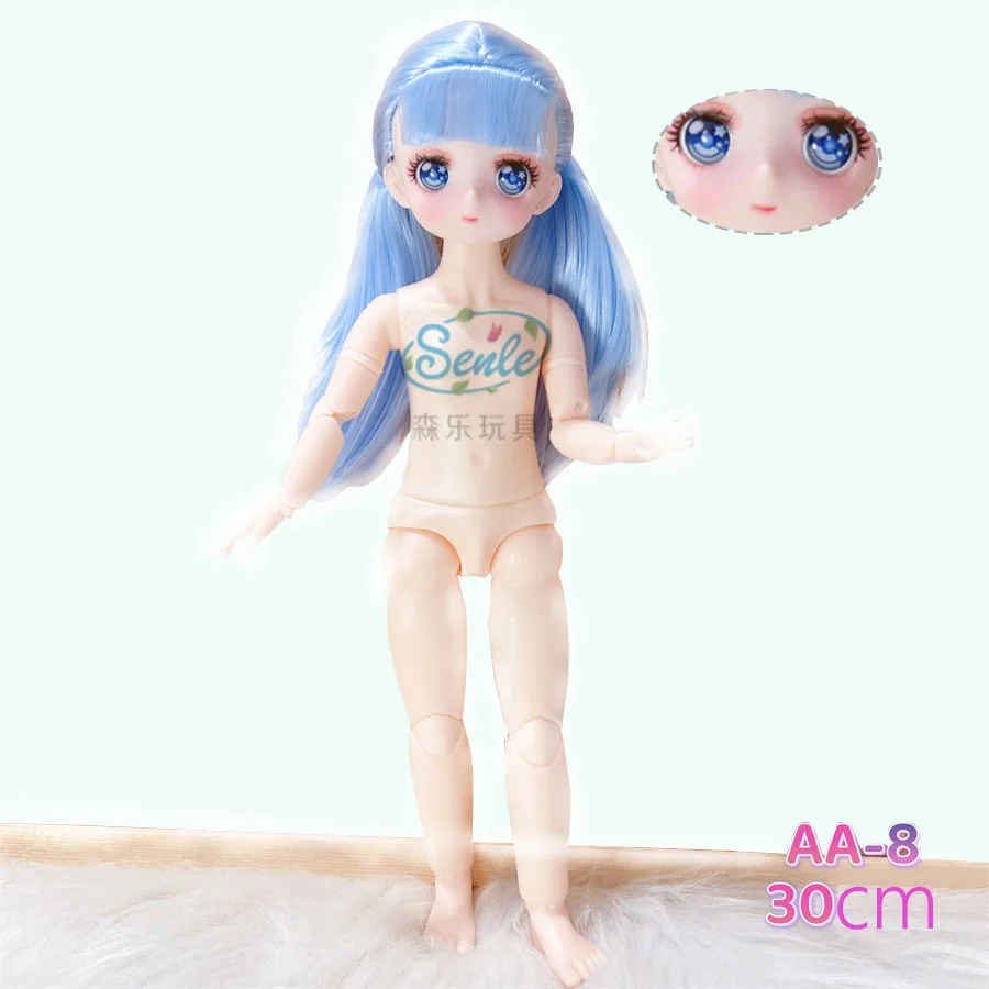 Anime 3D Augen Bjd Puppenkörper 1/6 Manga Gesicht Kugelgelenk Nude Haploid ​ Puppe mit abwechslungsreichen Haaren, Zubehör für Mädchenspielzeug – Detail 10