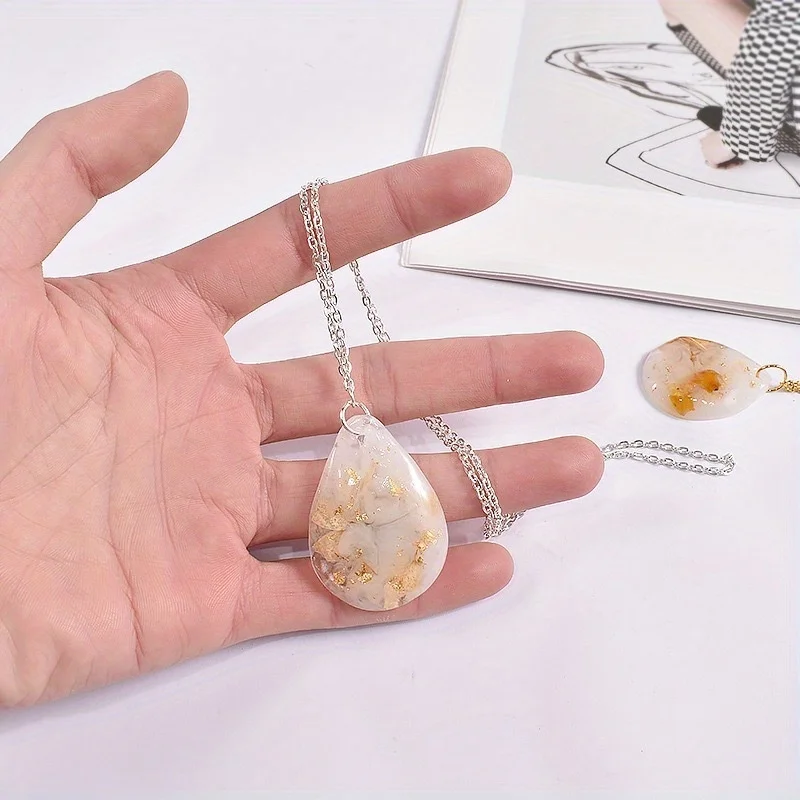 Mit Aufhängelöchern – ovale Harz-Schmuckform – sehr geeignet für DIY-Anhänger, Ohrringe, Halsketten usw. – langlebige Silikon-Spritzgussform – Detail 6