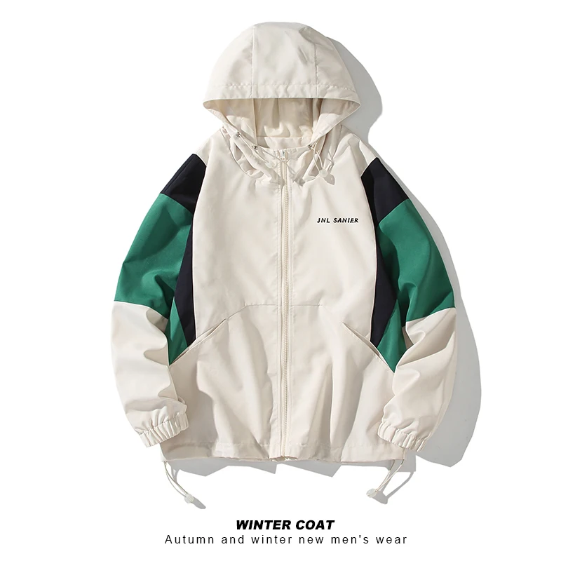 Hip Hop Men Bomber Jacket High Streetwear Patchwork Color Windbreaker Coats Autumn Fashion College Outwear