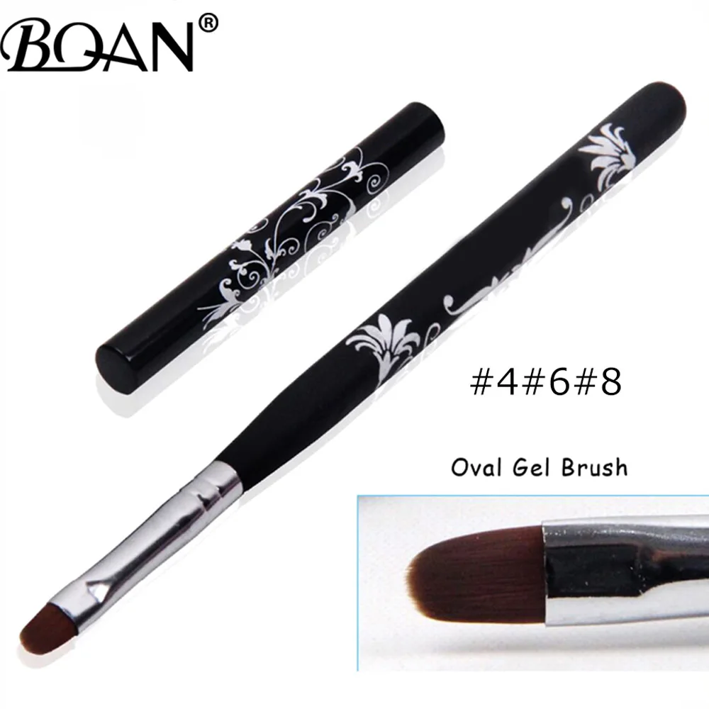 Nail Art Brushes Nail Brushes Nail Art Tools Gel Nail Tools #4#6#8#10 Nail Art UV Gel Polish Paint Nail Brush Black Wooden Handle Carved Flowers