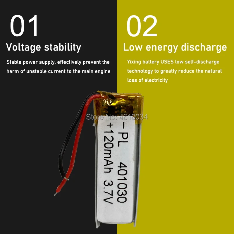 Rechargeable Lithium Batteries 3.7V 120mAh 30*10*4mm 401030 lithium ion li ion MP3 MP4 MP5 DVD toy mobile bluetooth earphone lipo rechargeable cell rechargeable lithium batteries