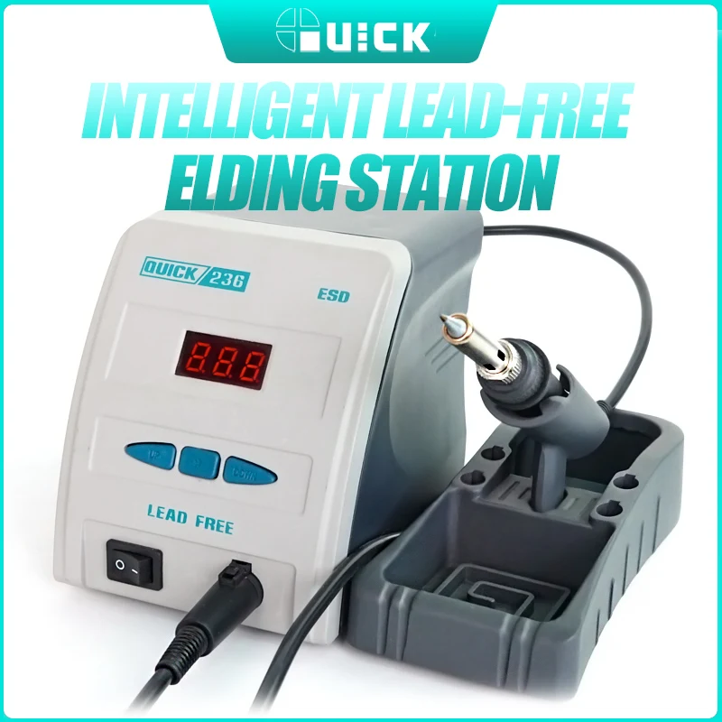 

QUICK 236 Lead-free Soldering Rework Station Set For Phone Repair 90W Digital Display Tempereture Controlled