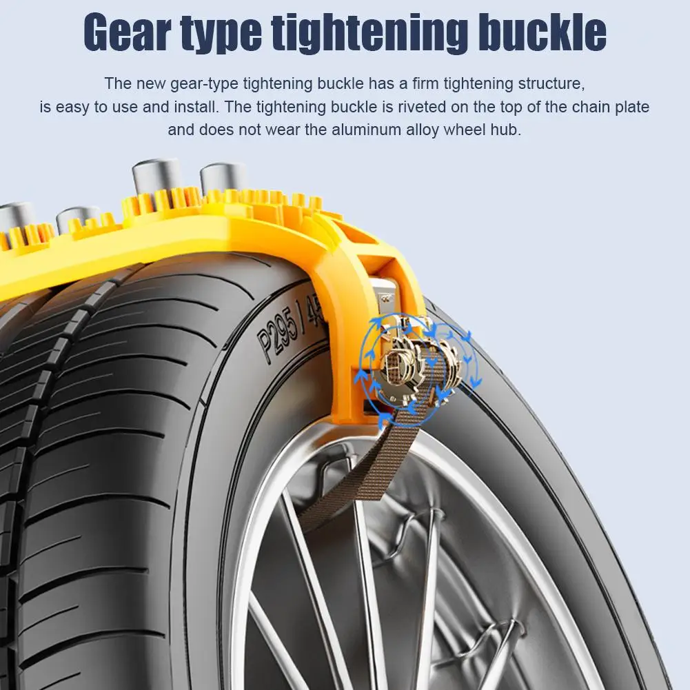 Auto Winter Ice Breaking Steel Nail Anti-skid Chain 37.5*7cm Heavy Duty TPU Metal Manganese Steel Chain Tools
