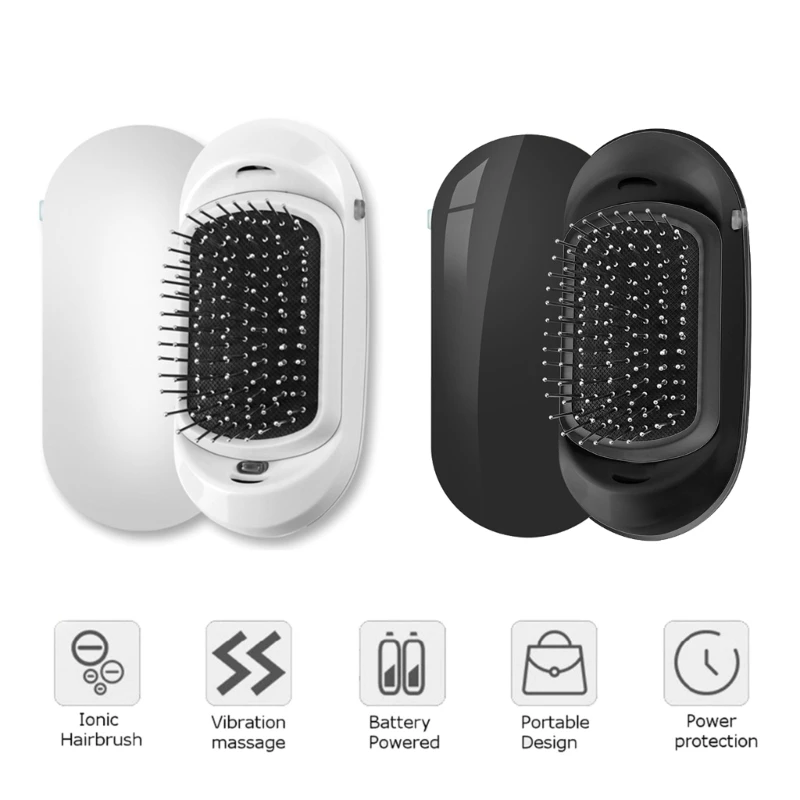 

Portable Electric Ionic Hairbrush Negative Ions Hair Brush Styling Scalp Massage Comb for Salon Home Use Drop Shipping