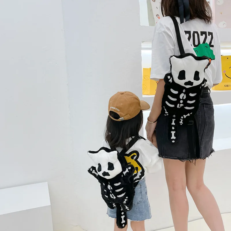 Skull Plush Backpack Gothic Water Bottle Bag Goth Doll Backpack Female  Winter Furry Bag Skull Shape Bag Skeleton Birthday Gift - AliExpress