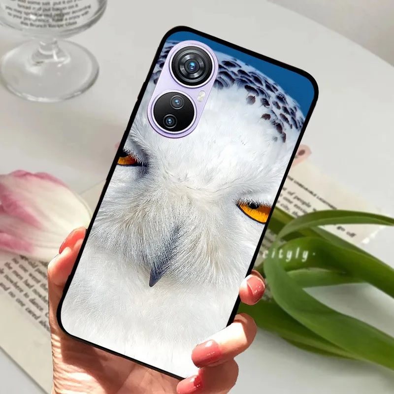 Animal Cartoon Soft Silicone Black Phone Case, 6.67 Premium Cover