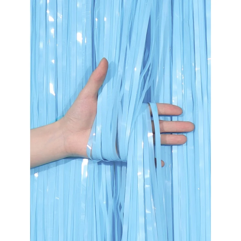 1*2M Macaron Rosa Blau Fringe Vorhang Tür Regen Vorhang Dekor Photo Booth Hintergrund Girlande Hochzeit Geburtstag party Dekoration – Detail 6