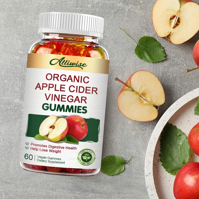 Organic Apple Cider Gummies Fat Burner Body Sculpting Vitaminb Reduce Bloating and Promote Digestion Dietary Alliwise