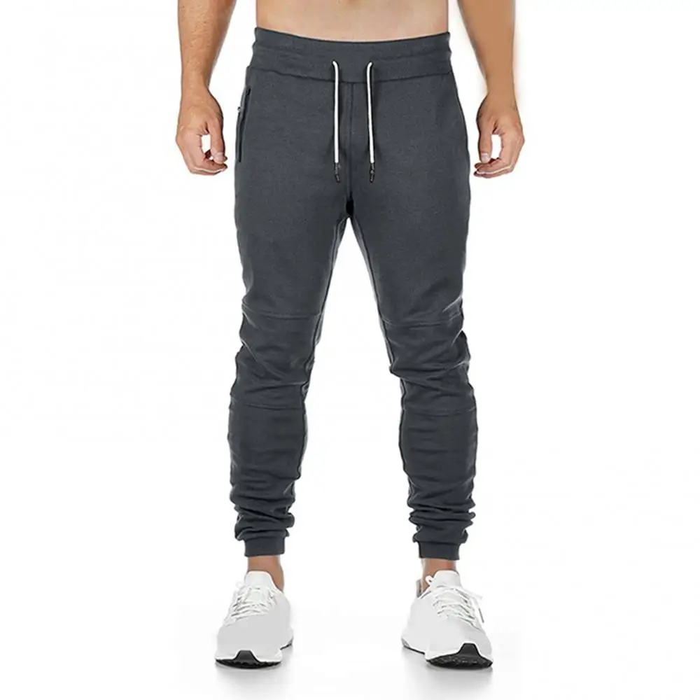Description Picture 4 of itemSkinny Sweatpants Pants Casual Men Fitness Sportswear Mens drawstring tights zipper pocket Tracksuit Bottoms Trousers
