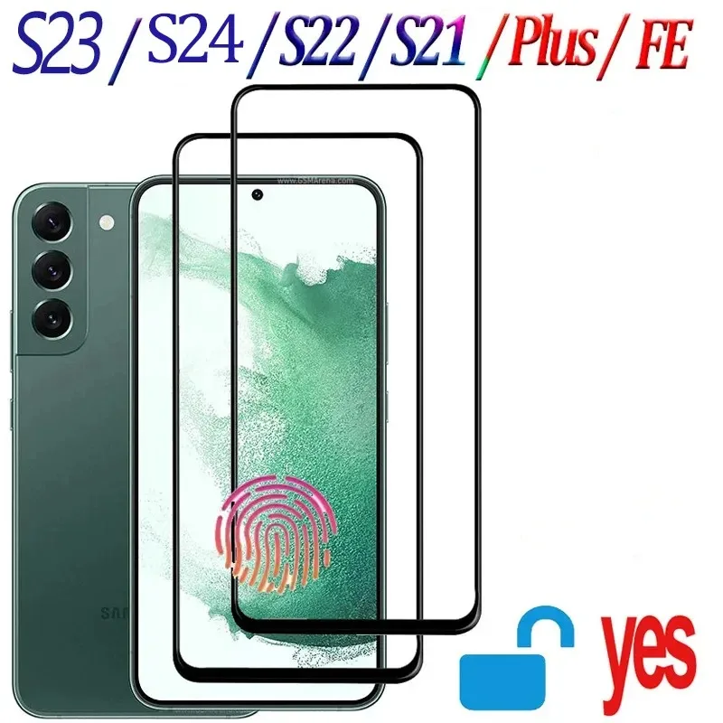 S24 S23 S22 Vetro Temperato Per Samsung S22 Plus Screen Protector Galaxy S22 Fingerprint Unlock Glass Samsung Galaxy S23 S21 Fe