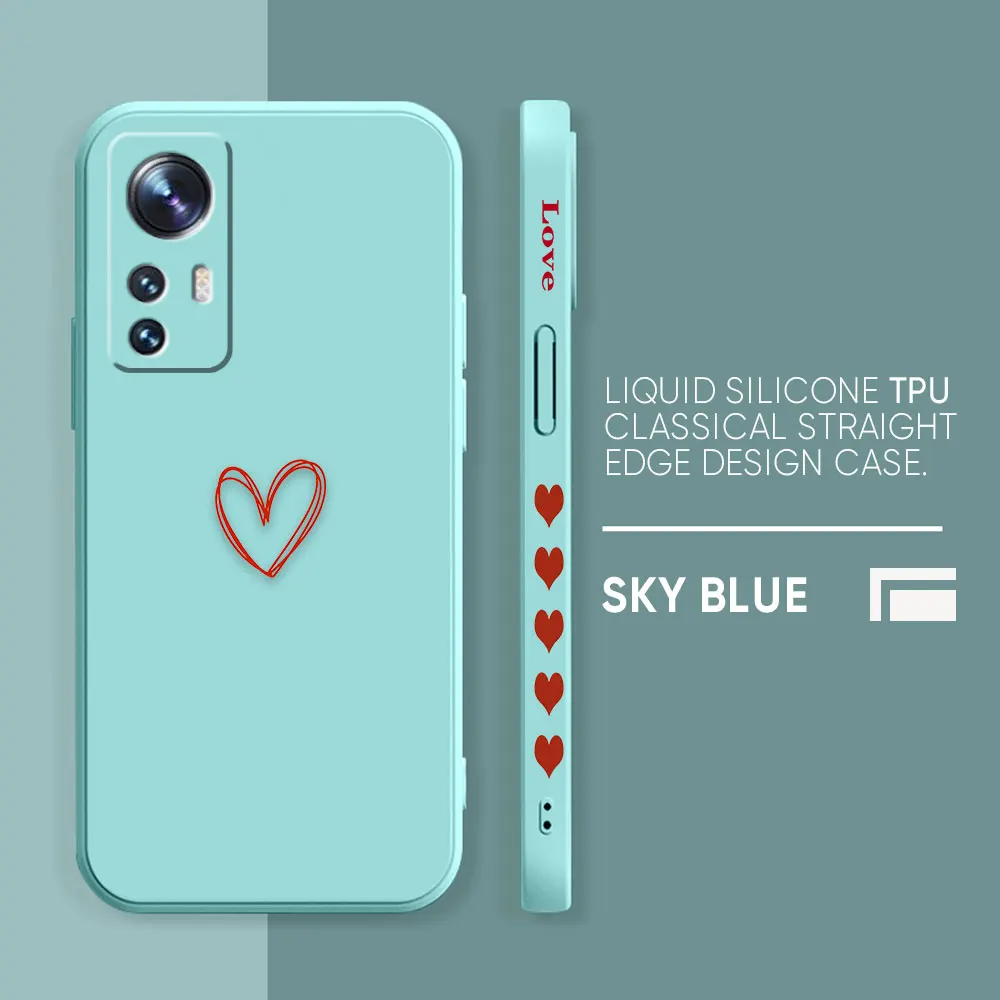 thumbnail image 1 of Case For Xiaomi 13 12 12S 11 11T 10 10S 9 9SE 8 8SE Pro Ultra Lite Colour Simple Liquid Silicone Case Simple Lover Line Art, 1 of 5