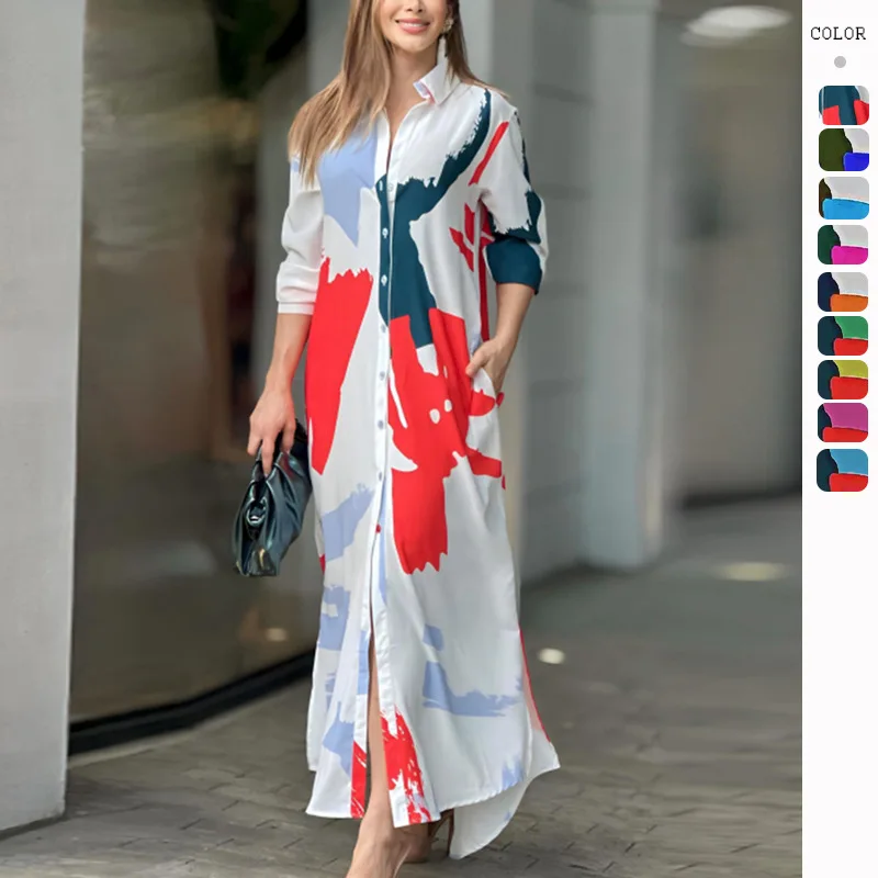 

HIgh Quality 2024 Summer Sexy Women Dress Loose Print Style Design Clothes Formal Elegant Evening Party Dresses Robe Fashion Y2k