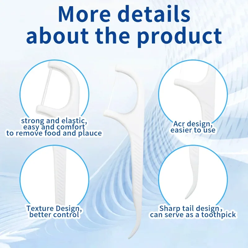 100pcs Disposable Plastic Dental Floss Toothpick Sticks For Hotel Travel Family