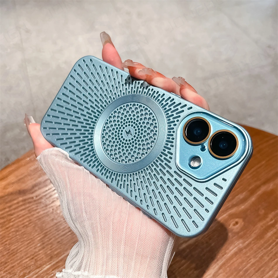 Slim Desert Gold Breathable Magnetic Case with Wireless Charging Capability