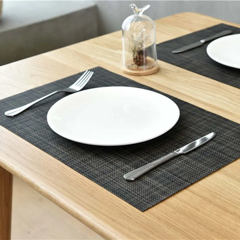 

1PCS Simple Placemats Dining Table Placemats Durable Washable PVC Table Mats Pads For Hotel Banquet Party Home Decor