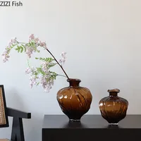 Dried Fruits Shape Glass Vase Desk Decoration Artificial Flower Decorative Flower Arrangement Floral Vases Room Aesthetic Decor 2