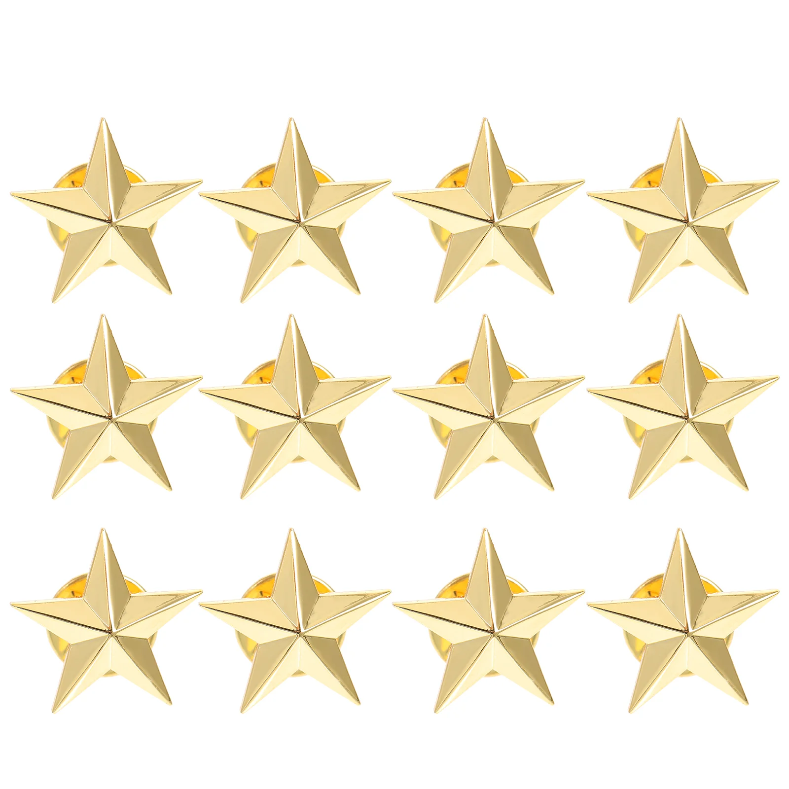 

12 Pcs Clothes for Men Pentagram Badge Star Shape Badges Decorative Pin Metal Lable Pins Veterans Day Party Supply Staff