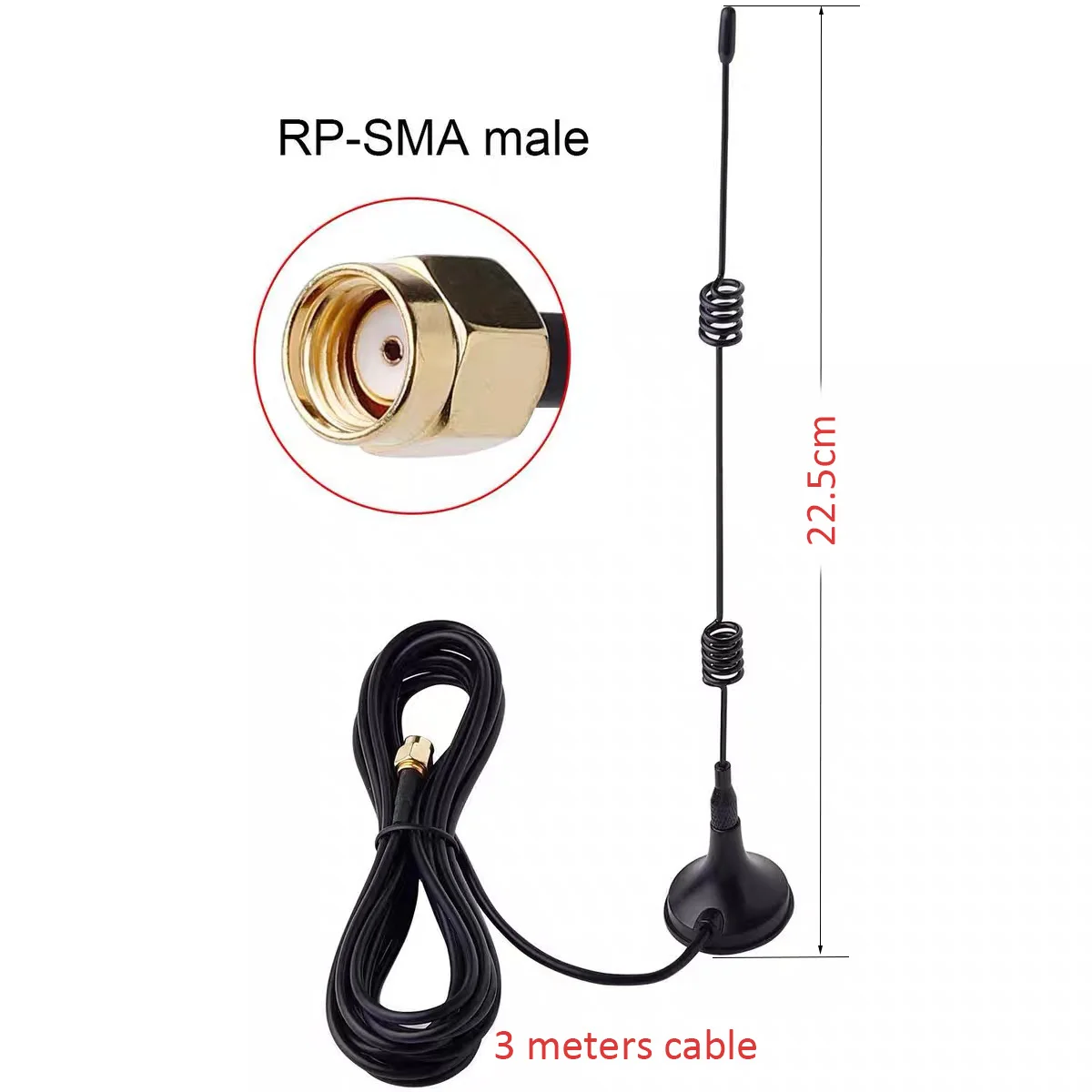 Dual Band 2.4GHz 5.8GHz WIFI Antenna 7dBi Magnetic Base Aerial RP SMA Male with 3M Extension Cable for Router Signal Booster Wifi Antenna Antenna Signal Booster