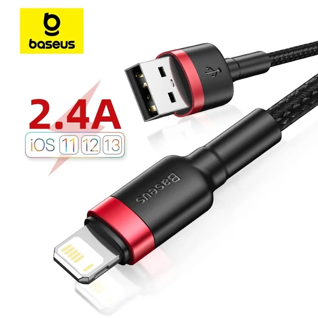 Baseus Usb Cable Iphone 14 13 12 11 Pro Xs Max X Xr 8 7 Plus 2.4a Fast  Charging - Mobile Phone Cables - Aliexpress