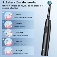 Cepillo de Dientes Eléctrico Giratorio 5 Modos — 8 Cabezales, 30 Días Batería, IPX7 5