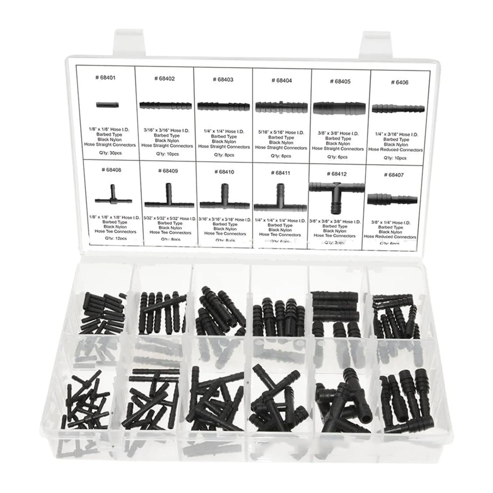 

113 Pieces Car Hose Connector Assortment Reducer Set Straight T Piece Connector Repairing Tool Accessories Systems Garden Tools