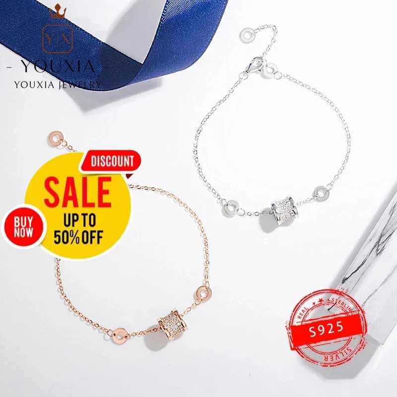 Selling European and American 925 Silver party fashion Couple diamond bracelet Luxury Jewelry bracelet for women Halloween Gift